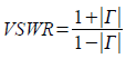 voltage standing wave ratio VSWR as a function of reflection coefficient