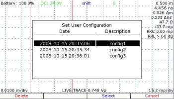 Store commonly used cable test settings in the user configuration library