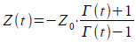 local impedance as a function of reflection coefficient and source impedance